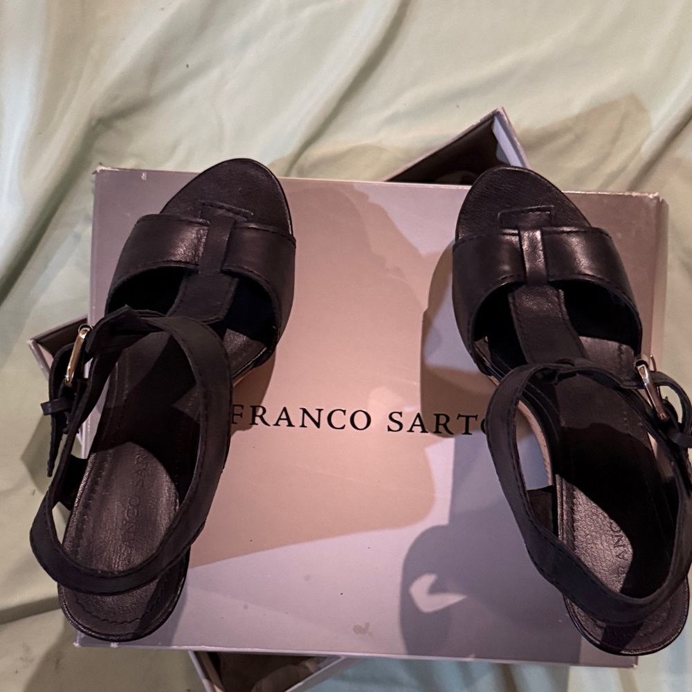 Franco Sarto Black Strappy Sandals